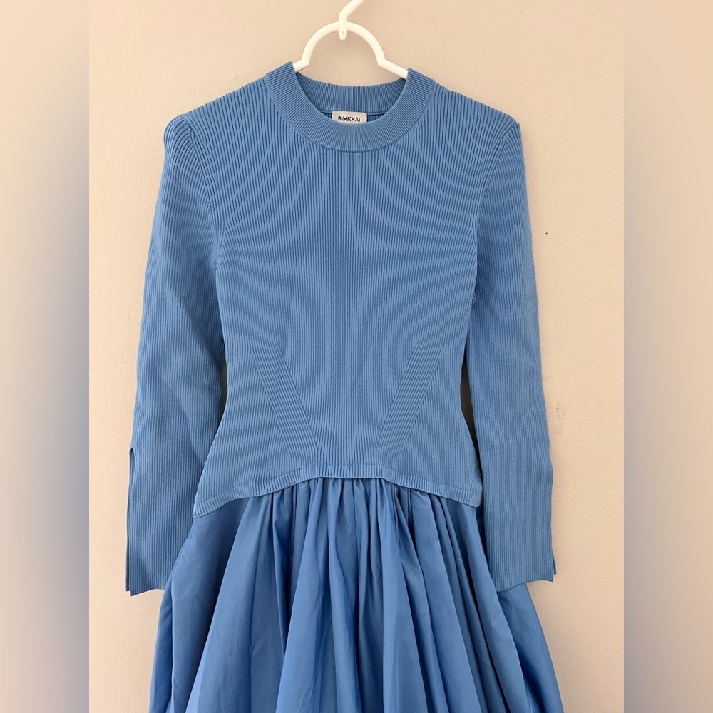 SIMKHAI Kenlie Ribbed Knit Taffeta Midi Dress Blue Size XS
EUC ISO Taylor Swift - Picture 5 of 9